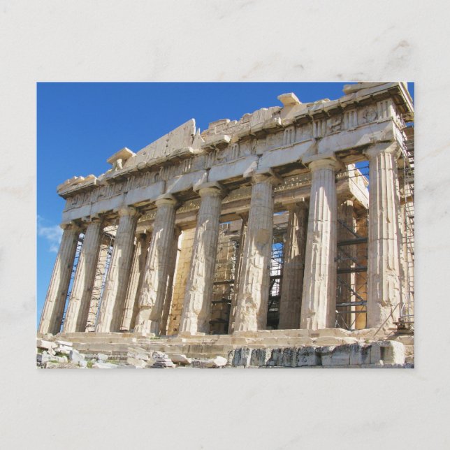 Parthenon vid Akropolis 447 BC Vykort (Framsida)