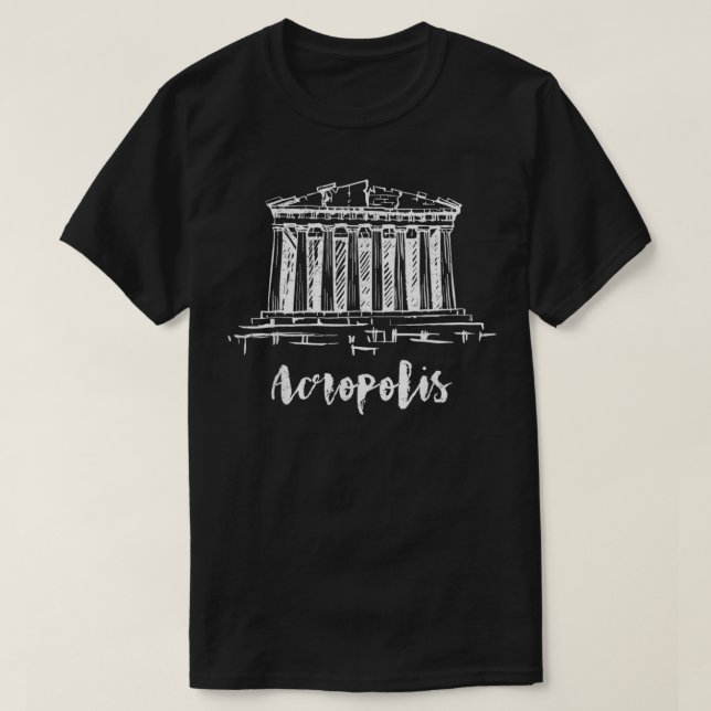 Parthenonakropolis i Atens grekiska skisser T Shirt (Design framsida)