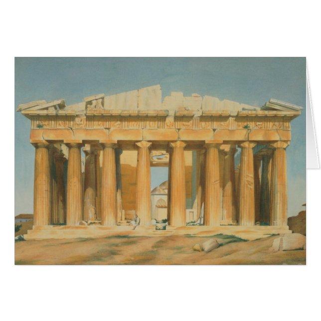 Parthenonen, Athens, 1810-37 Hälsningskort (Framsidan Horizontal)