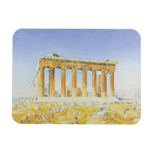 Parthenonen, c.1834 (över rita w/c på papper), magnet