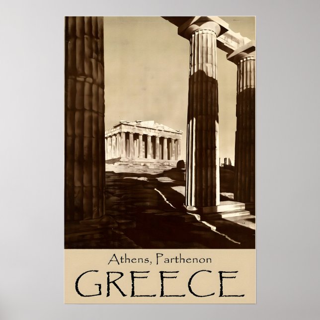 Parthenontryck Aten Konst Grekland Resa Poster Gr (Framsidan)