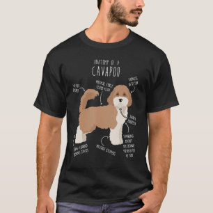 Parti Cavapoo Hund Anatomy Cute Funny Cavoodle Pet T Shirt
