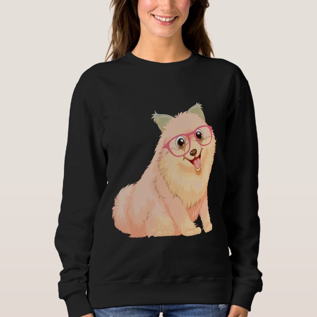 Parti Pommern med glasögon T Shirt (Framsida)
