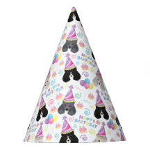 Parti Poodle Birthday Party Hat White