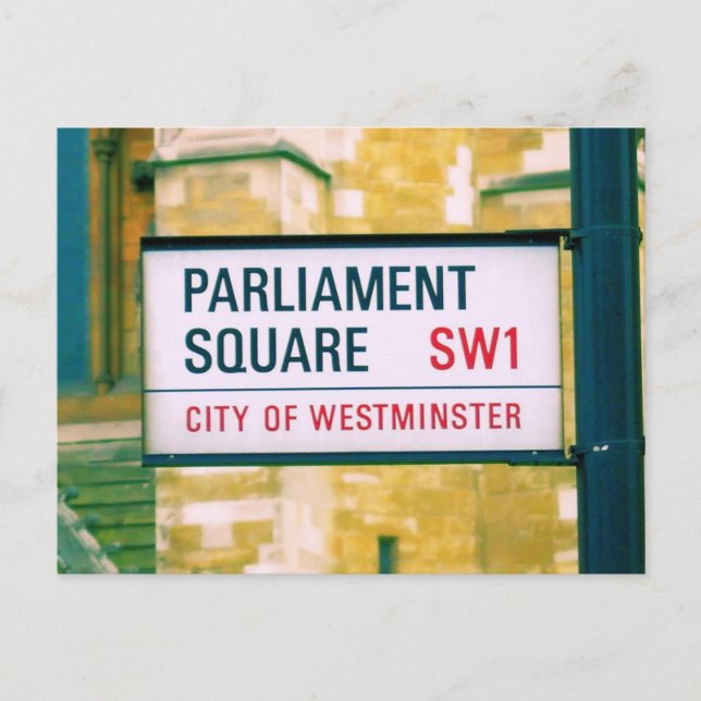 Parti Square - Westminster Street Sign Vykort (Framsida)