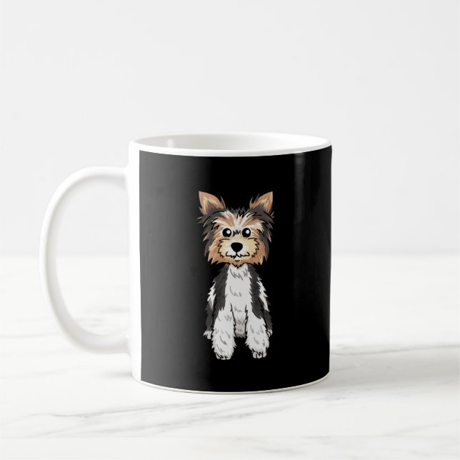 Parti Yorkie Cute Art Kaffemugg (Vänster)