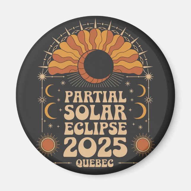 Partial Solar Eclipse 2025 Quebec Kanada Magnet (Framsidan)