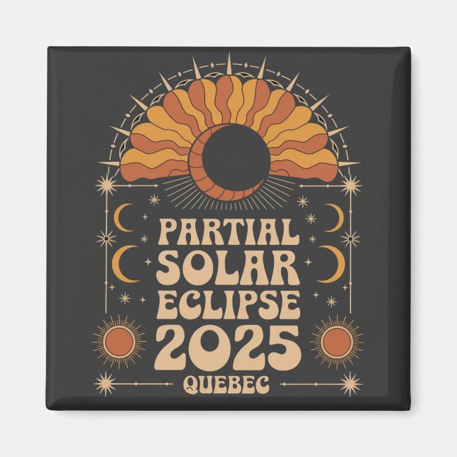 Partial Solar Eclipse 2025 Quebec Kanada Magnet (Framsidan)