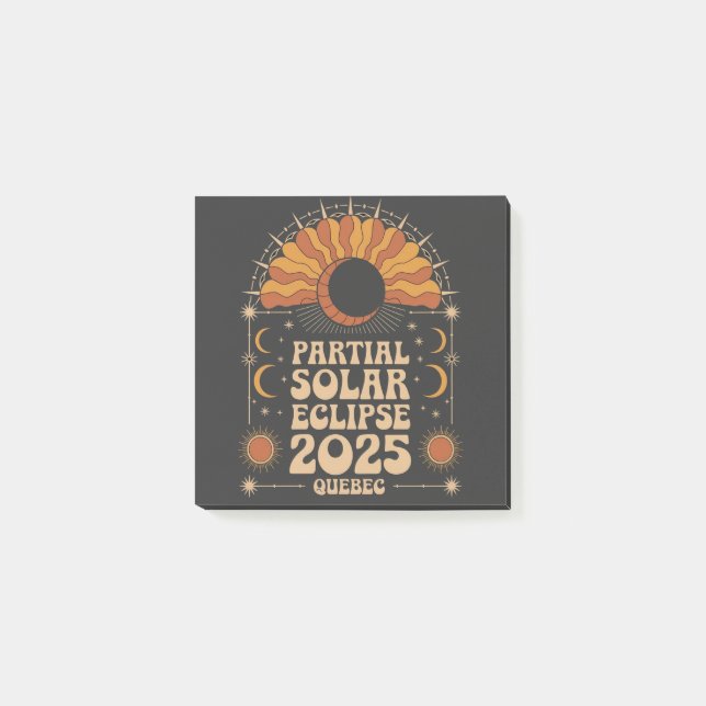 Partial Solar Eclipse 2025 Quebec Kanada Post-it Block (Framsida)