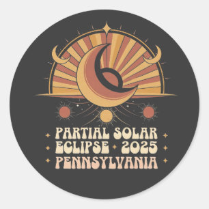 Partial Solar Eclipse Pennsylvania 2025 Runt Klistermärke