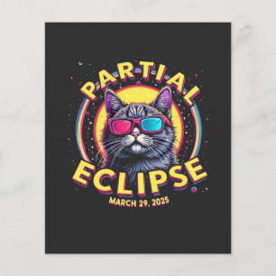 Partiell Eclipse 2025 Kat Astronomy KItten Älskare Flygblad