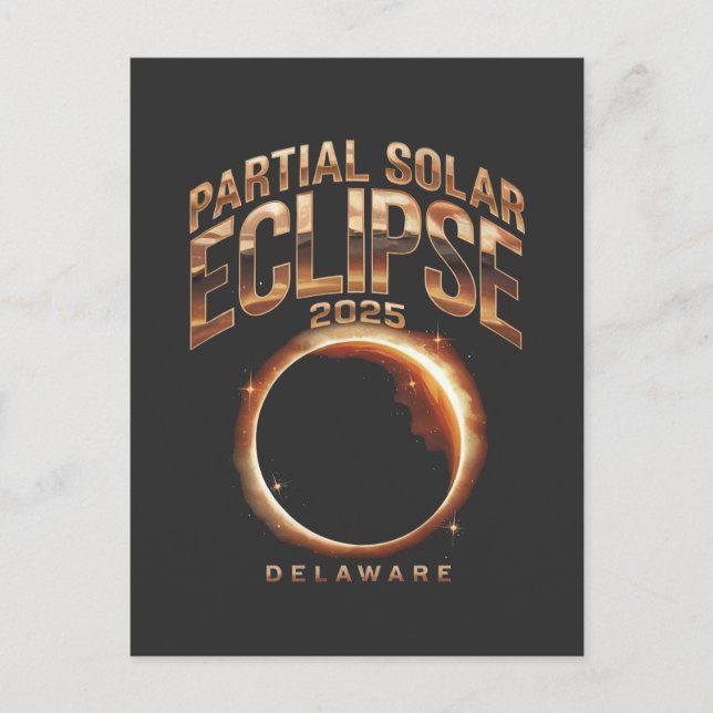 Partiell solär Eclipse 2025 Astronomihändelse Helg Vykort (Framsida)