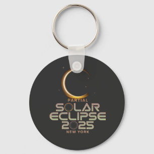 Partiell solär Eclipse 2025 Astronomihändelse Nyckelring