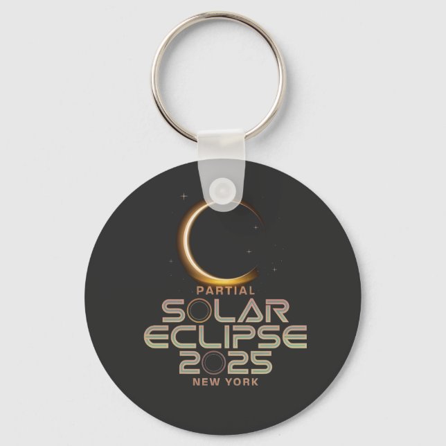 Partiell solär Eclipse 2025 Astronomihändelse Nyckelring (Framsida)