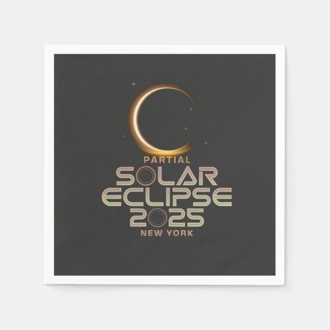 Partiell solär Eclipse 2025 Astronomihändelse Pappersservett (Framsidan)