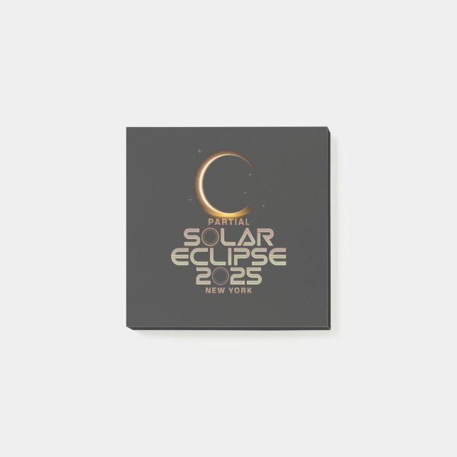 Partiell solär Eclipse 2025 Astronomihändelse Post-it Block (Framsida)