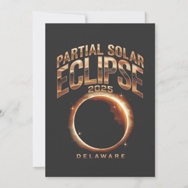 Partiell solär Eclipse 2025 Astronomihändelse Tack Kort (Framsida)