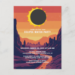 Partiell Solar Eclipse 2025 Watch Party bjudan Inbjudan Vykort