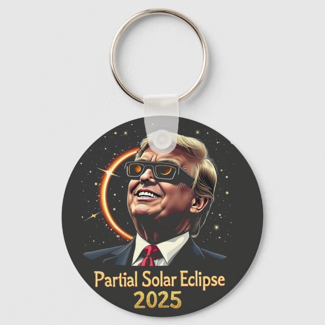 Partiell solenergi Eclipse 2025 Astronomitrump Nyckelring (Framsida)