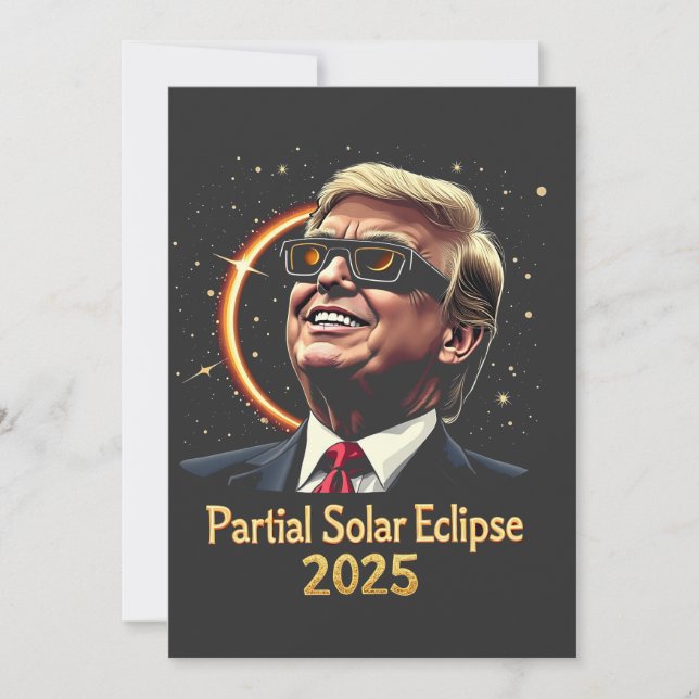 Partiell solenergi Eclipse 2025 Astronomitrump Spara Datumet (Framsida)