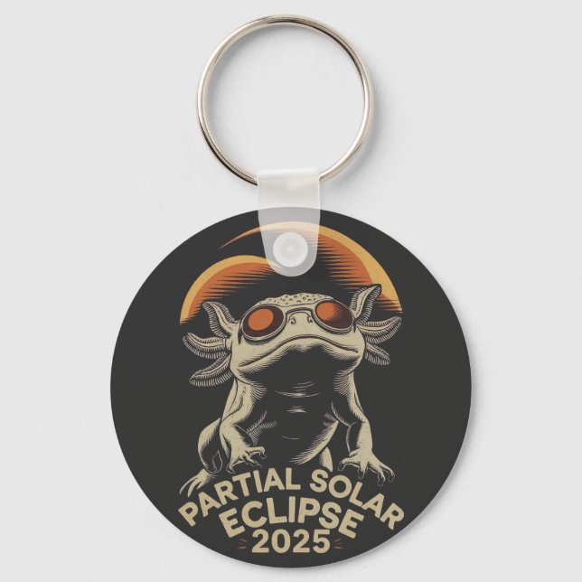 Partiell solenergi Eclipse 2025 Axolotl Ammph Nyckelring (Framsida)