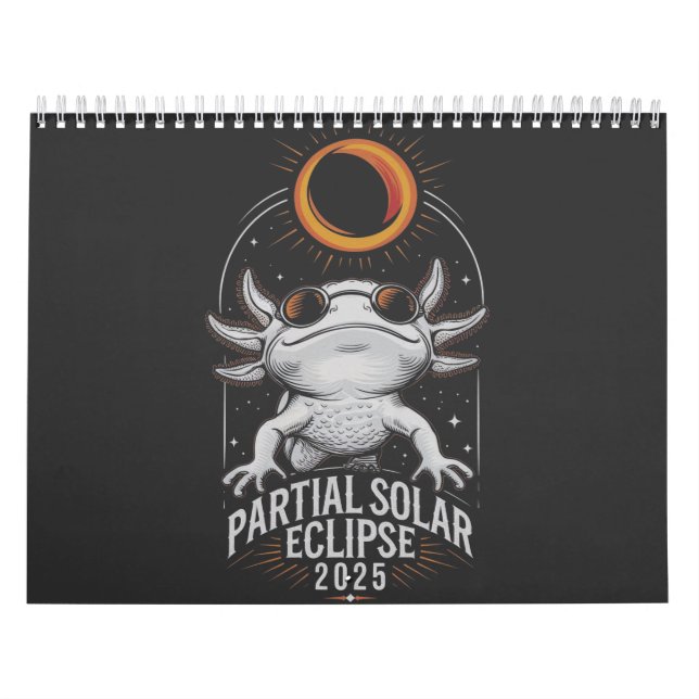 Partiell solenergi Eclipse 2025 Axolotl Amphibian Kalender (Omslag)
