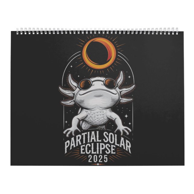 Partiell solenergi Eclipse 2025 Axolotl Amphibian Kalender (Omslag)