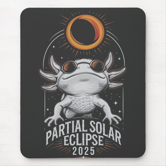 Partiell solenergi Eclipse 2025 Axolotl Amphibian Musmatta (Framsidan)