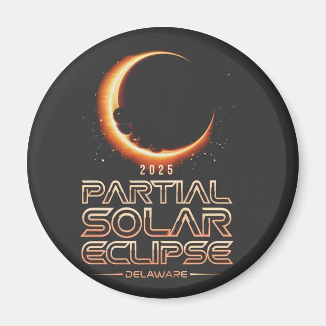 Partiell solenergi Eclipse New jersey 2025 Magnet (Framsidan)