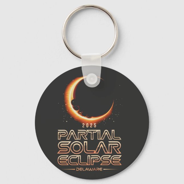 Partiell solenergi Eclipse New jersey 2025 Nyckelring (Framsida)