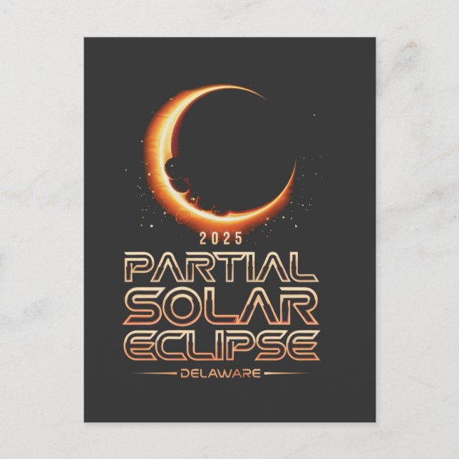 Partiell solenergi Eclipse New jersey 2025 Vykort (Framsida)
