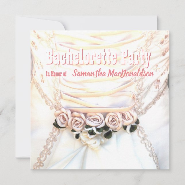Partiet Coral ro blommigt bröllop bachelorette Inbjudningar (Framsida)
