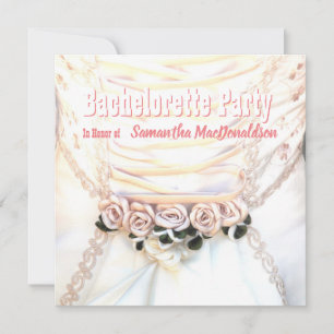 Partiet Coral ro blommigt bröllop bachelorette Inbjudningar