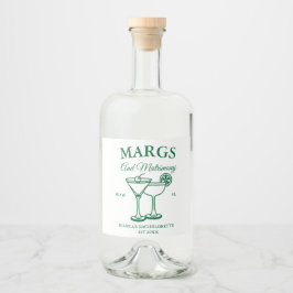Partiet Margs och Matrimony Beach Bachelorette Spritflaskor Etikett