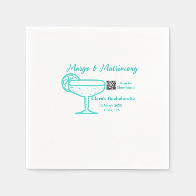 Partiet Turcos Margs & Matrimony Bachelorette Pappersservett (Framsidan)