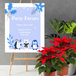 Partiets favör Snowflake-vinterpenguiner Poster