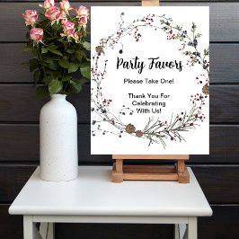 Partiets favoritblommor vid babyduschen Winterberr Poster