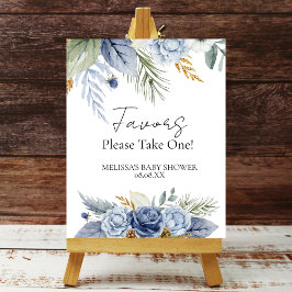 Partiets favoritsignaturer Greenery Dusty Blue Flo Poster