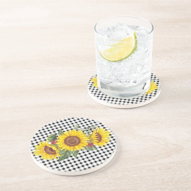 Partiets fördel för Dam Gingham & Sunblommor Underlägg (Sidan)