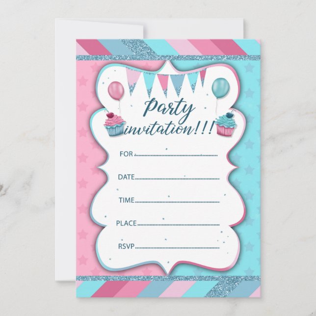 Partihandskrivet inbjudningskort (Framsida)