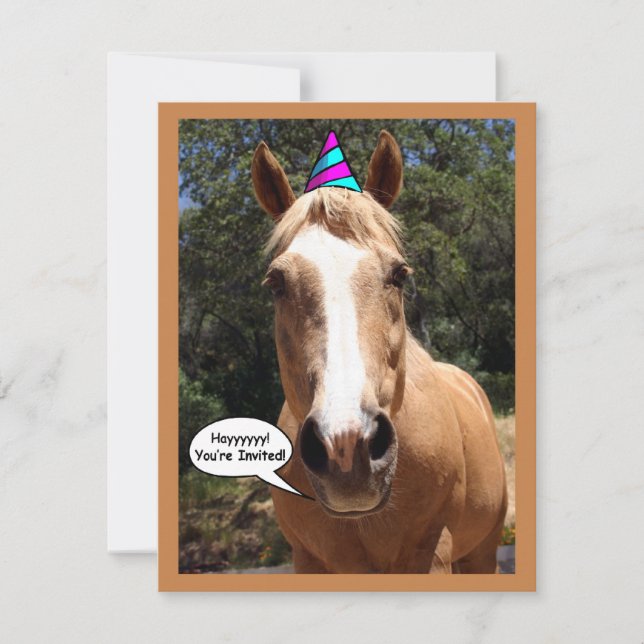 Partiinbjudan - "Bess the Party Horse" Inbjudningar (Framsida)