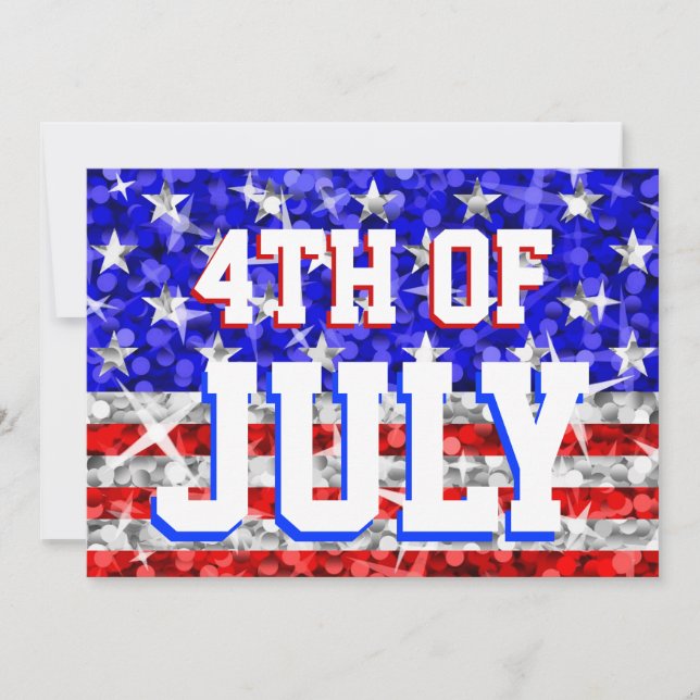 Partiinbjudan från Glitz USA "4:e juli" Inbjudningar (Framsida)