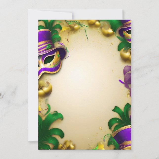 Partiinbjudan - Mardi Gras Design Inbjudningar (Baksida)