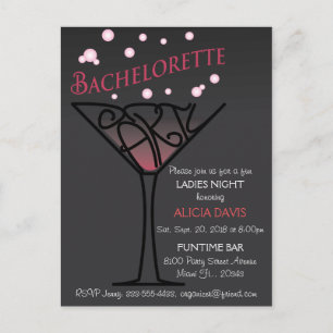 Partiinbjudan till Bachelorette Inbjudan Vykort