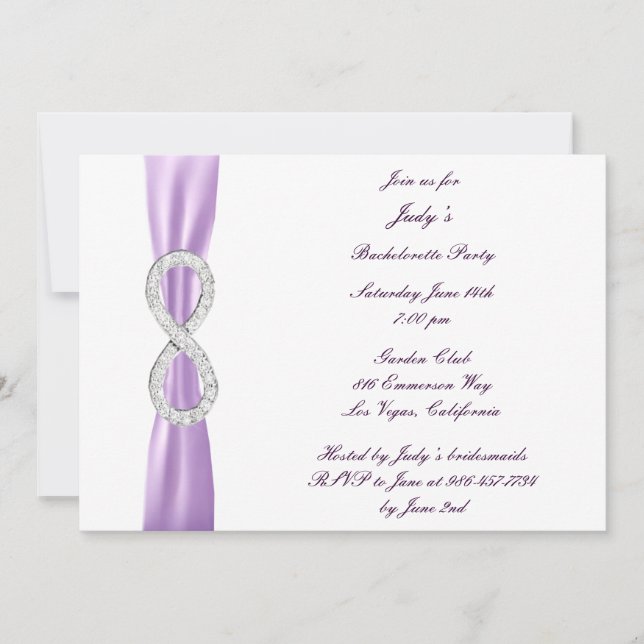 Partiinbjudan till Lavender Infinity Bachelorette Inbjudningar (Framsida)