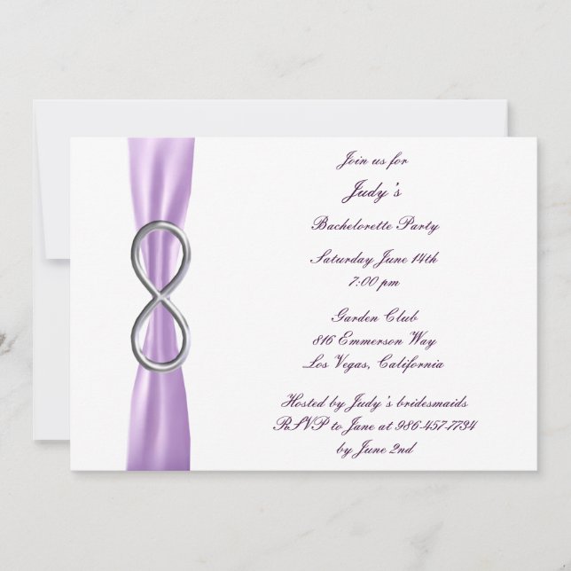 Partiinbjudan till Lavender Infinity Bachelorette Inbjudningar (Framsida)