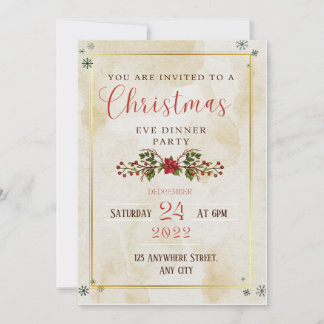 Partiinbjudan till Rustic Elegant christmas kväll