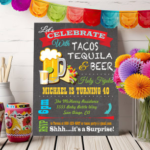 Partiinbjudan till Tacos, Tequila och Beer Fiesta Inbjudningar