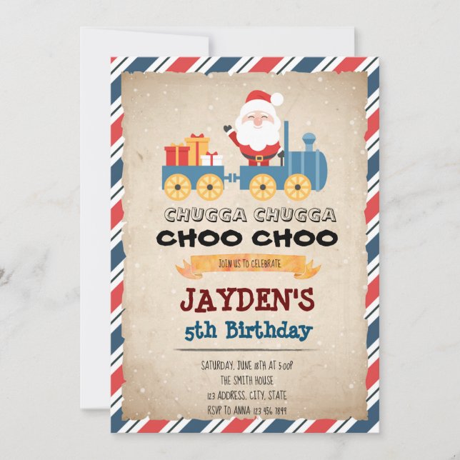 Partiinbjudan till tåg inbjudningar (Framsida)