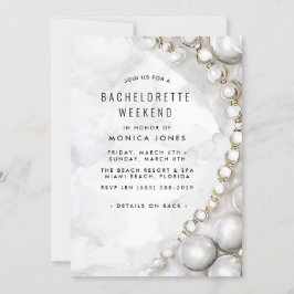 Partiinbjudan till White Pearls Bachelorette Helg Inbjudningar